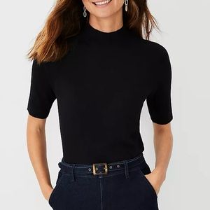 Ann Taylor Mock Neck Sweater Tee